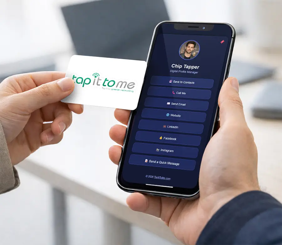 A TapItToMe profile activated by NFC Card.